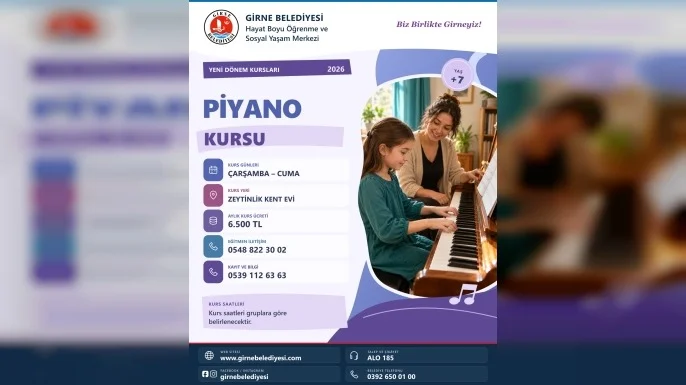Girne Belediyesi yeni dönem müzik kurs kayıtları başladı